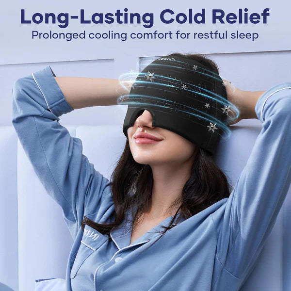 Instant Migraine Relief Ice Cap – 360° Cold Therapy for Headache & Sinus Pain