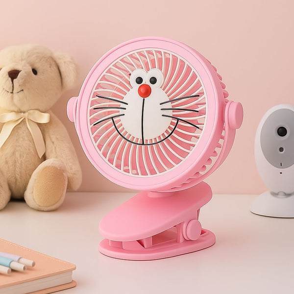 USB Portable Mini Desk Fan with Light – Personal Table Fan for Office, School & Home Use (1 PC)