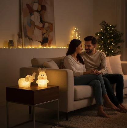 Christmas Multi-Shape Crystal LED Night Light Lamps – 6 Pc Set