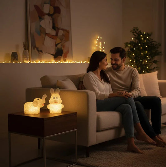 Christmas Multi-Shape Crystal LED Night Light Lamps – 6 Pc Set