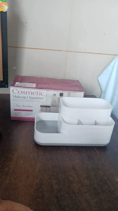 Cosmetic & Makeup Organizer Box – Multi-Compartment Storage Tray
