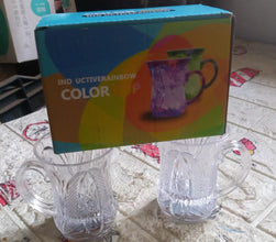 LED Light-Up Party Cups - Flashing Water-Activated Drinking Glasses with Handle (2-Piece)