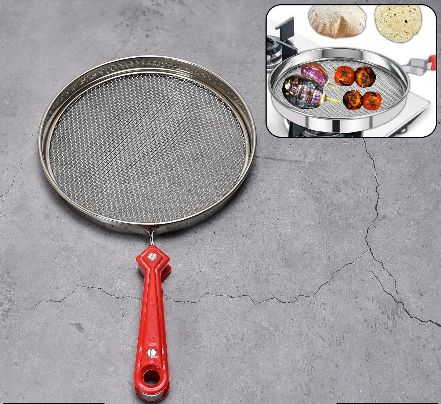 Stainless Steel Roaster Grill Jali for Chapati, Papad & Tandoor Use (1 Pc)