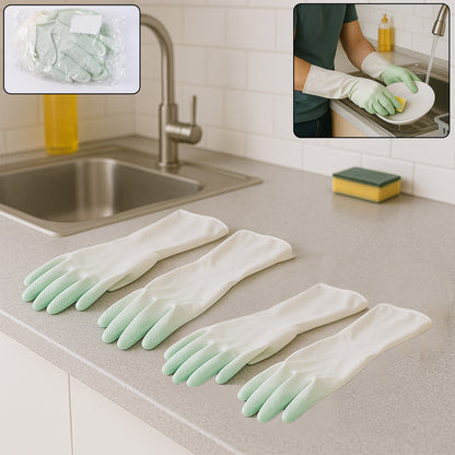 Latex Household Cleaning Gloves (2 Pair / Multi-Color)
