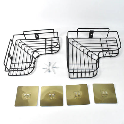 Metal Corner Shower Shelf – No-Drill Bathroom Storage Rack (2 Pc Set)