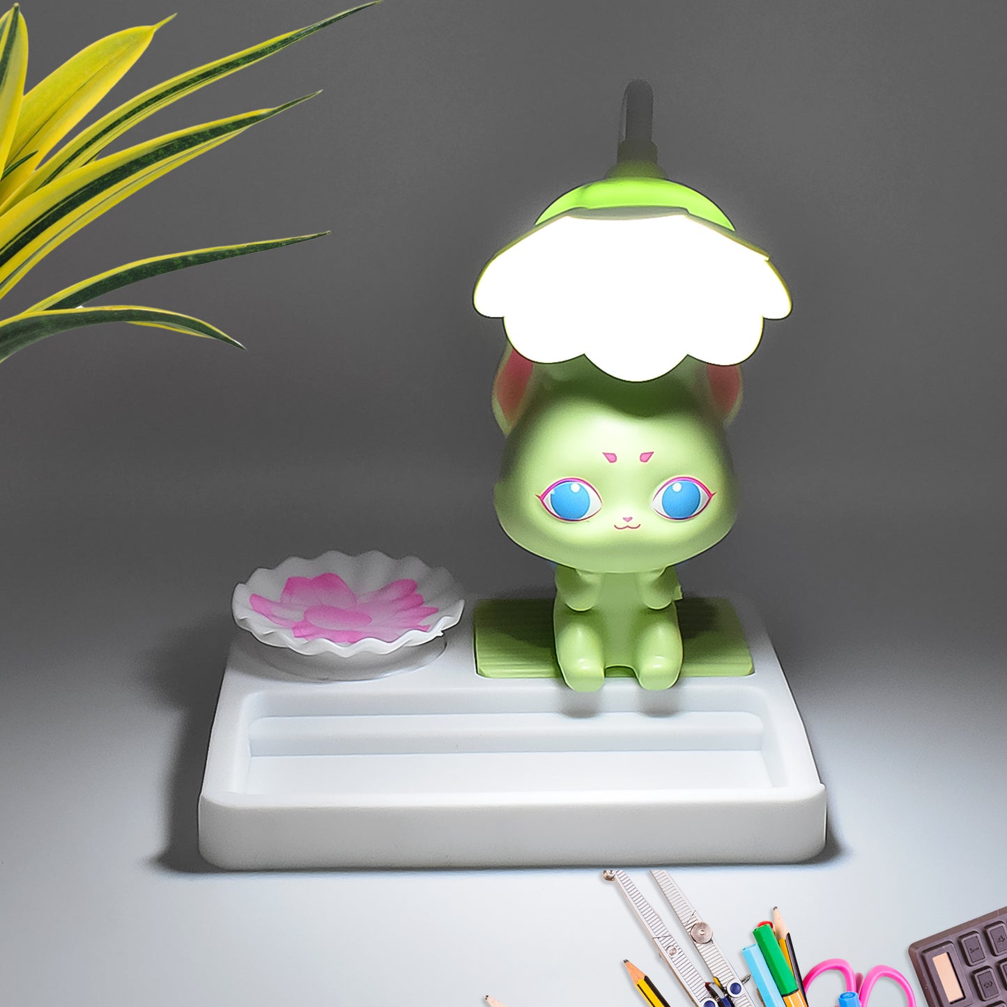 Cute Cartoon LED Desk Night Lamp With Base (1 Pc)