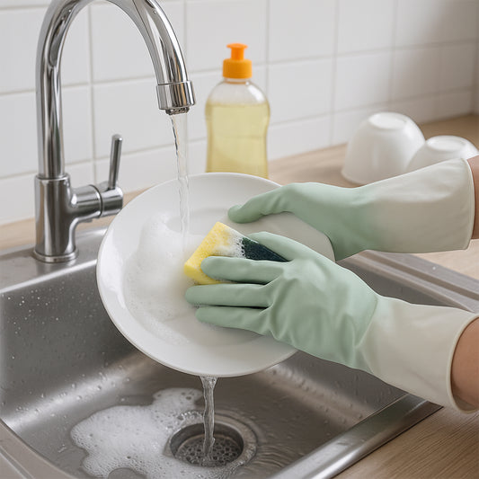 Latex Household Cleaning Gloves (2 Pair / Multi-Color)