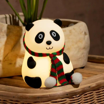 Panda 7-Color LED Silicone Touch Night Lamp (USB Rechargeable)