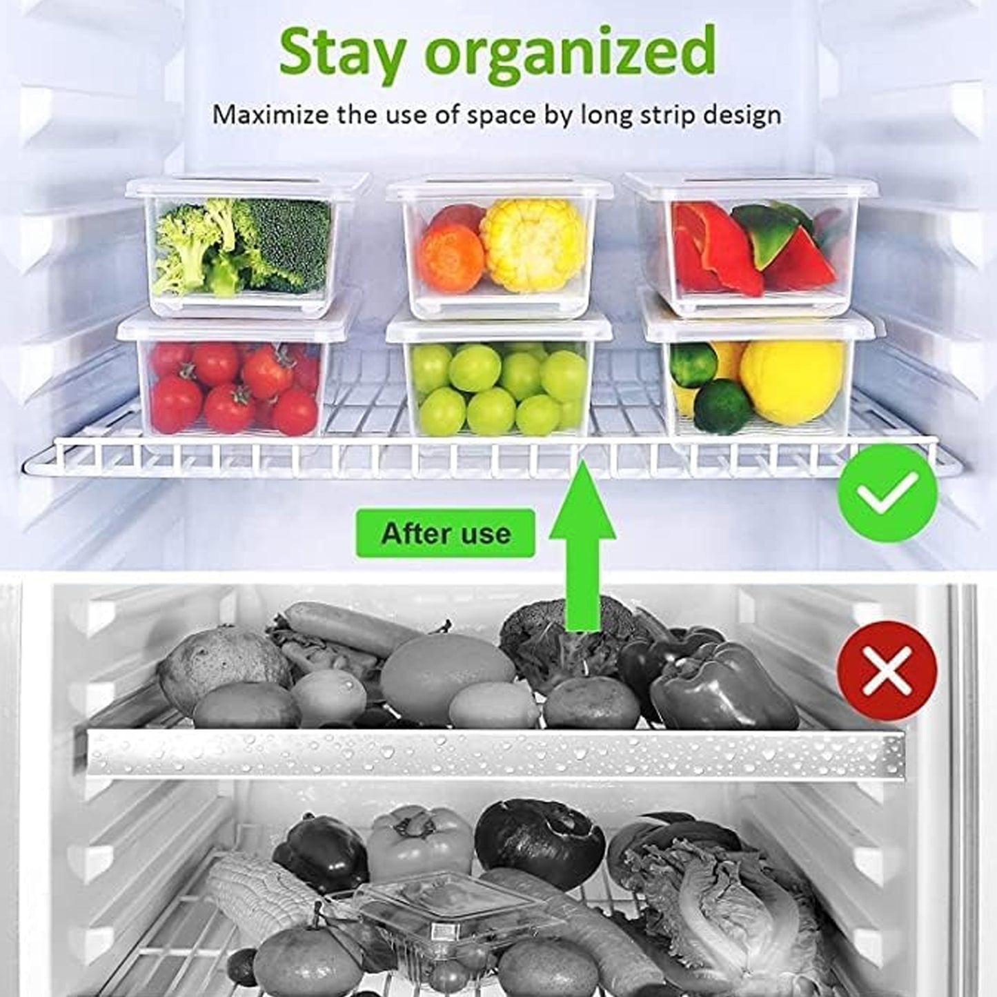 Vegetables & Fruits Freezer Storage Container – Pack of 6 (1500ML Each)