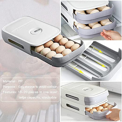 Premium Egg Storage Box – Slide-Out Egg Drawer for Fridge (1 Pc) | Space-Saving Organizer