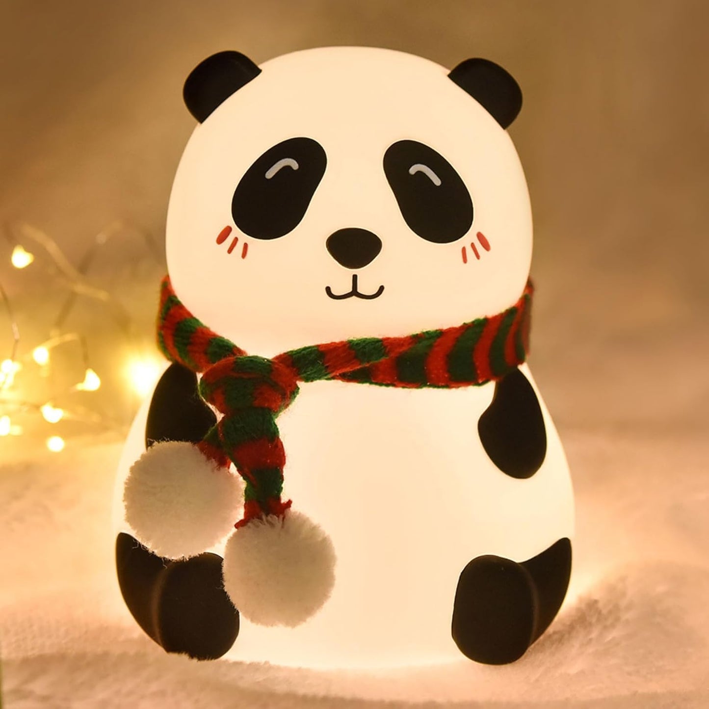 Panda 7-Color LED Silicone Touch Night Lamp (USB Rechargeable)