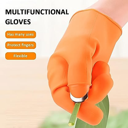 Silicone Thumb Knife Gloves for Vegetable Cutting & Harvesting (1 Pair)