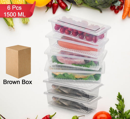 Vegetables & Fruits Freezer Storage Container – Pack of 6 (1500ML Each)