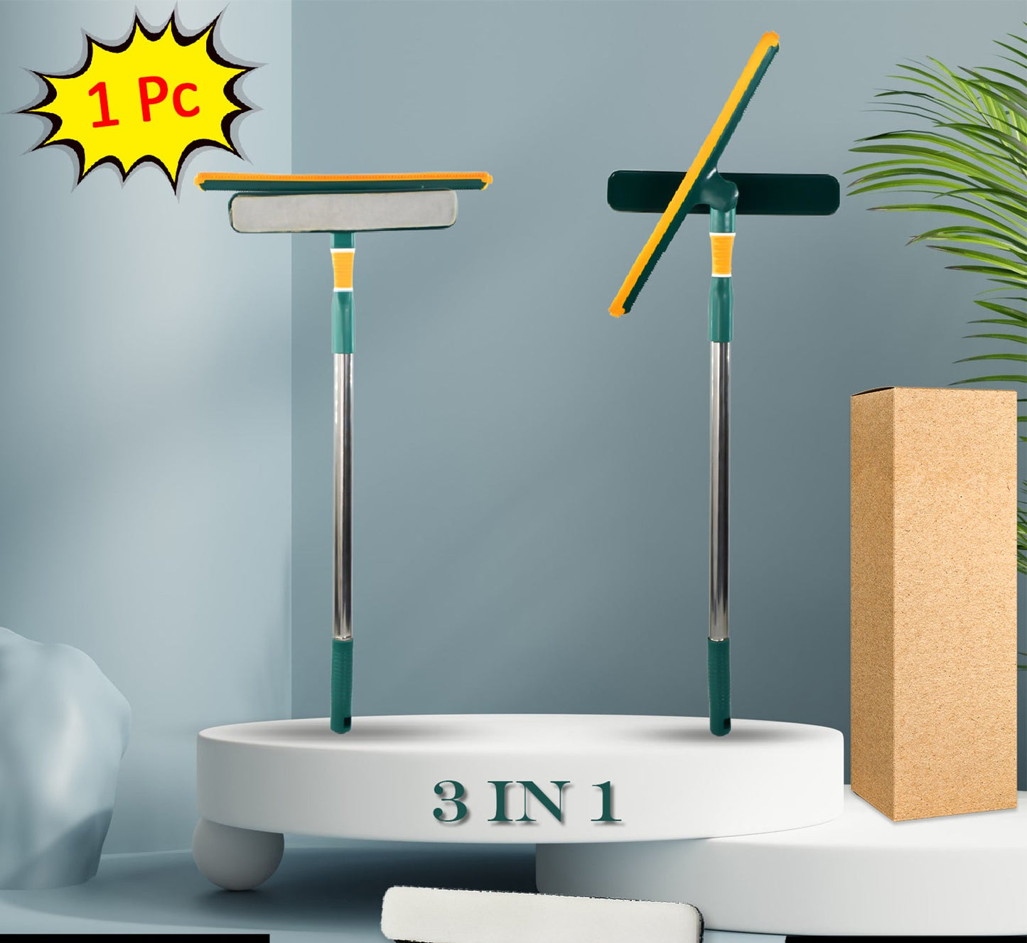 3-in-1 Glass Wiper – Multi-Surface Cleaner for Home & Office