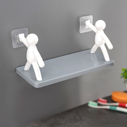 Cute Floating Wall Shelf with Adhesive Mount – Decorative Mini Storage Rack