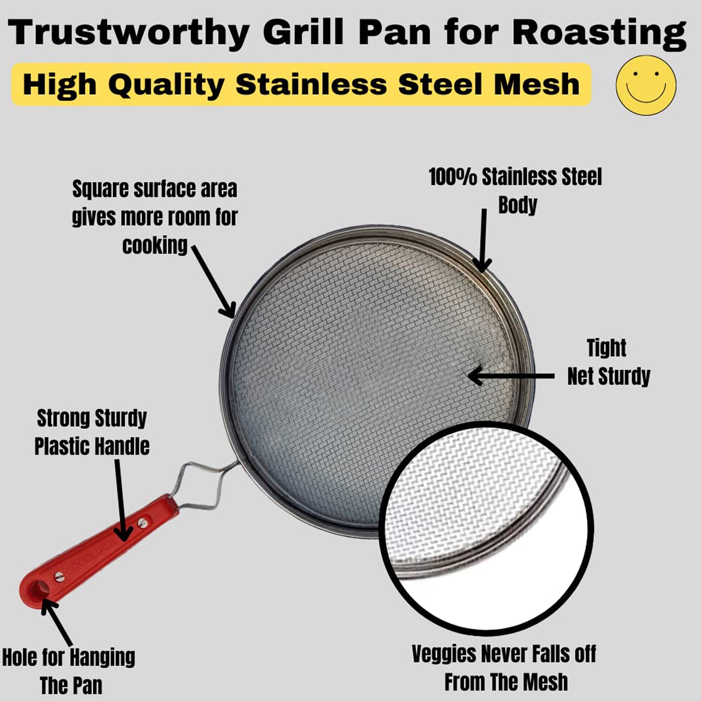 Stainless Steel Roaster Grill Jali for Chapati, Papad & Tandoor Use (1 Pc)