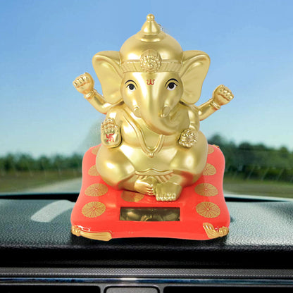 Solar-Powered Dancing Ganesha Idol – Premium Decorative Showpiece (1 Pc)