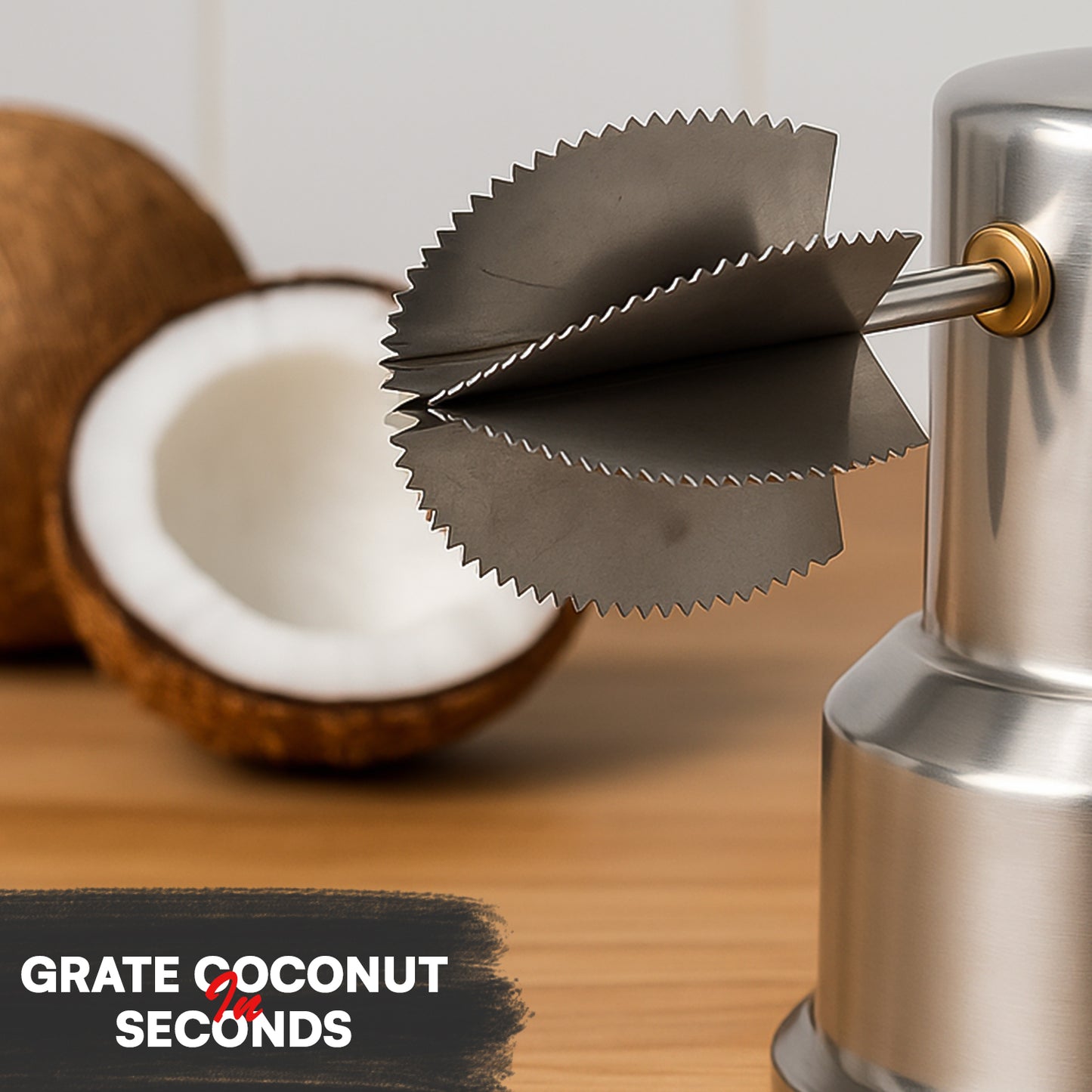 Stainless Steel Coconut Scraper With Vacuum Base (1 Pc)