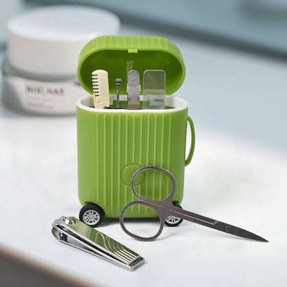 Mini Travel Manicure & Pedicure Grooming Kit (8-Piece Set with Trolley Case)