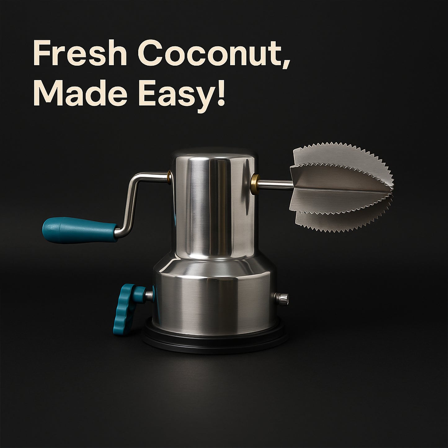 Stainless Steel Coconut Scraper With Vacuum Base (1 Pc)